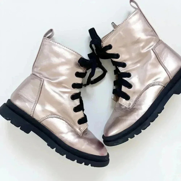 Cotton On Rose Gold Combat Boots - Picture 1 of 9